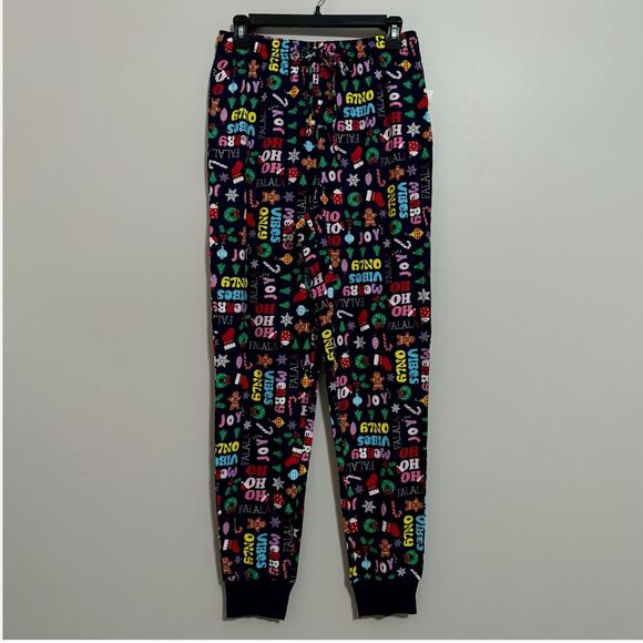 Macys Pajama Set Mens Small Navy Colorful Festive Holiday Lounge Comfy Cozy - Picture 8 of 9